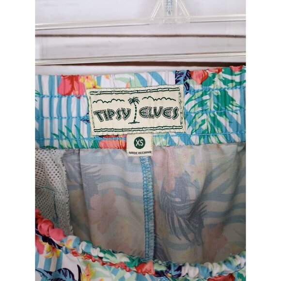 Tipsy Elves Womens Hawaiian Floral Print Drawstring Shorts Size XS Polyester - Picture 7 of 8